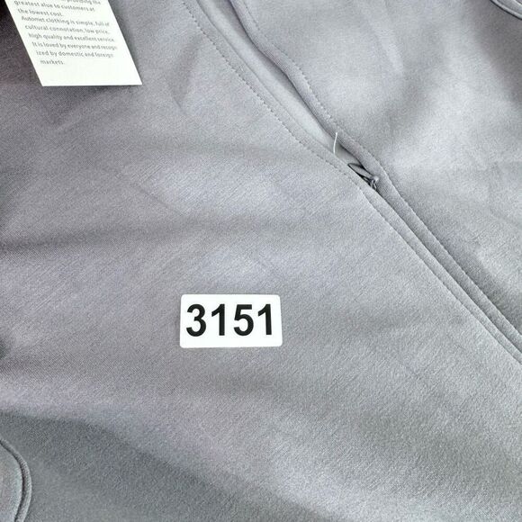 Automet Jumpsuit Womens XL Gray Sleeveless Wide Leg Drawstring Waist Romper New - Picture 12 of 12